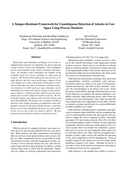A Tamper-Resistant Framework for Unambiguous Detection of Attacks in User Space Using Process Monitors