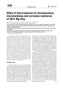 Effect of Heat Treatment on Microstructure, Microhardness and Corrosion Resistance of ZE41 Mg Alloy