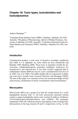 Toxin Types, Toxicokinetics and Toxicodynamics