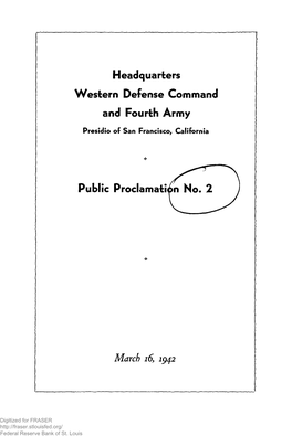 Public Proclamation No. 2