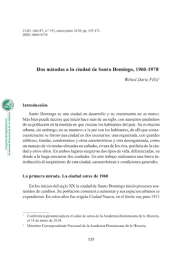 Dos Miradas a La Ciudad De Santo Domingo, 1960-19781