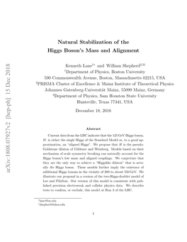 Natural Stabilization of the Higgs Boson's Mass and Alignment