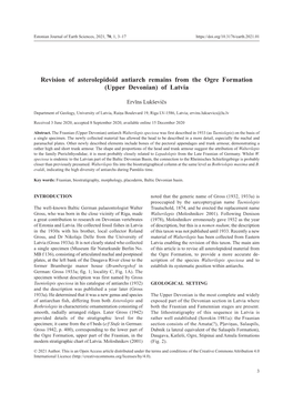 Revision of Asterolepidoid Antiarch Remains from the Ogre Formation (Upper Devonian) of Latvia