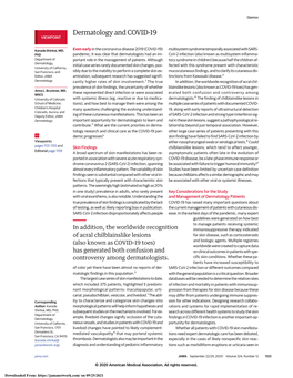 Dermatology and COVID-19 VIEWPOINT