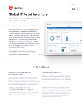 Global IT Asset Inventory You Can’T Secure What You Can’T See Or Don’T Know