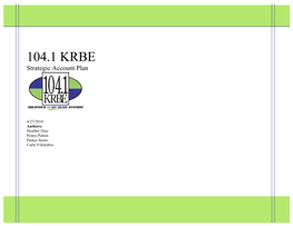 104.1 KRBE Strategic Account Plan