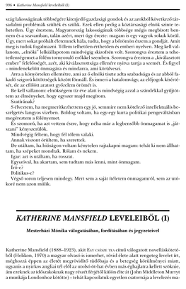 Katherine Mansfield Leveleiből