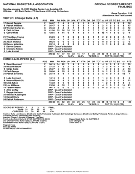 Box Score Bulls