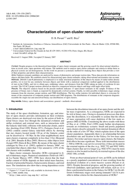 Characterization of Open Cluster Remnants