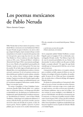 Los Poemas Mexicanos De Pablo Neruda Marco Antonio Campos