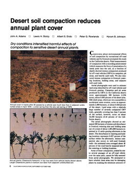 Desert Soil Compaction Reduces Annual Plant Cover