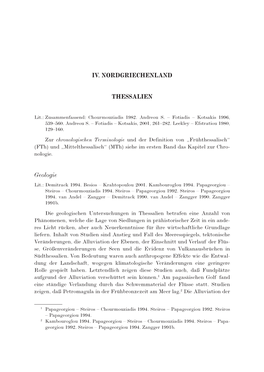 IV. NORDGRIECHENLAND THESSALIEN Geologie