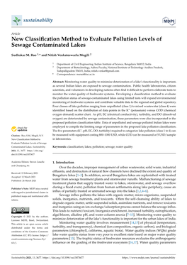 New Classification Method to Evaluate Pollution Levels of Sewage