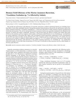 Candidatus Scalindua Sp.,” Is Affected by Salinity