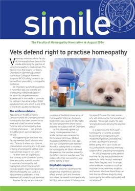 Vets Defend Right to Practise Homeopathy