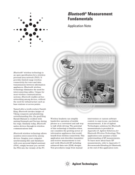 Bluetooth® RF Measurement Fundamentals