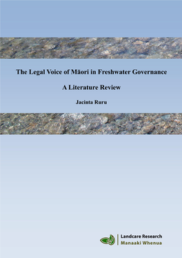 The Legal Voice of Māori in Freshwater Governance A