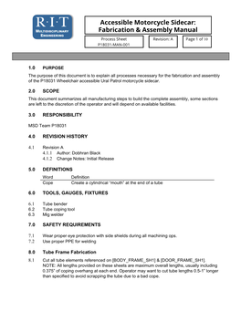 Accessible Motorcycle Sidecar: Fabrication & Assembly Manual