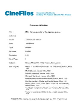 Cinefiles Document #31470