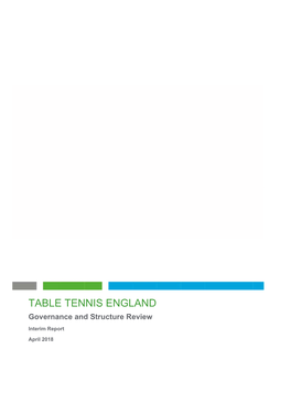 TABLE TENNIS ENGLAND Governance and Structure Review