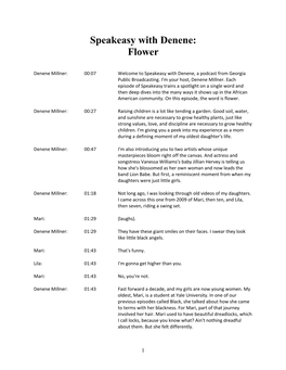 Speakeasy with Denene: Flower