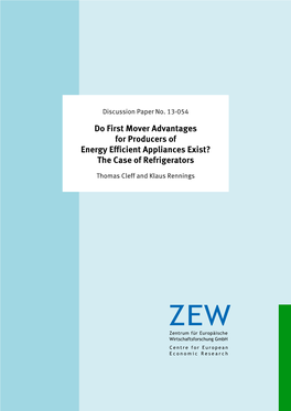 Do First Mover Advantages for Producers of Energy Efficient Appliances Exist? the Case of Refrigerators