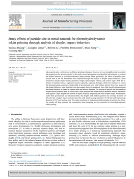 Study Effects of Particle Size in Metal Nanoink for Electrohydrodynamic