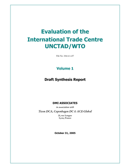 Evaluation of the International Trade Centre UNCTAD/WTO