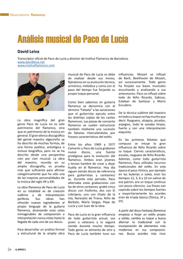 Análisis Musical De Paco De Lucía