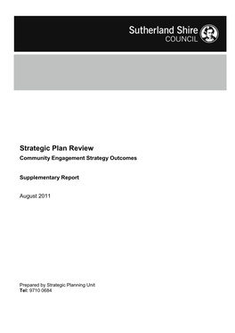 Strategic Plan Review Community Engagement Strategy Outcomes