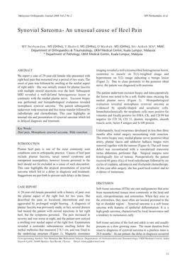 Synovial Sarcoma- an Unusual Cause of Heel Pain