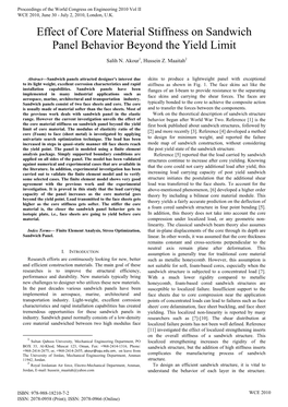 Effect of Core Material Stiffness on Sandwich Panel Behavior Beyond the Yield Limit