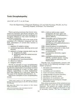 Toxic Encephalopathy