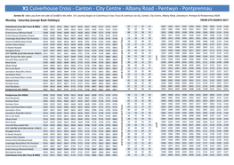 X1 Culverhouse Cross - Canton - City Centre - Albany Road - Pentwyn - Pontprennau