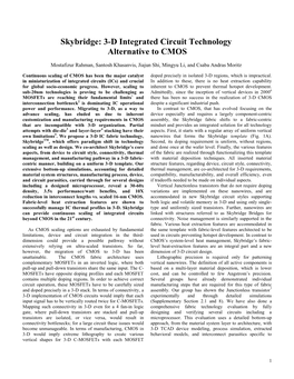 Skybridge: 3-D Integrated Circuit Technology Alternative to CMOS