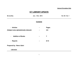 Ict Library Update