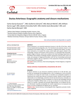 Ductus Arteriosus: Ecographic Anatomy and Closure Mechanisms