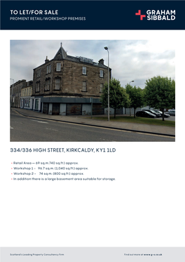 To Let/For Sale Promient Retail/Workshop Premises