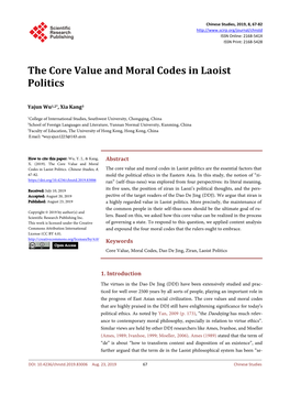 The Core Value and Moral Codes in Laoist Politics