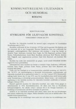 KOMMUNSTYRELSENS UTLÅTANDEN OCH MEMORIAL BIHANG 1974 Nr 35