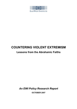 Countering Violent Extremism: Lessons from the Abrahamic Faiths