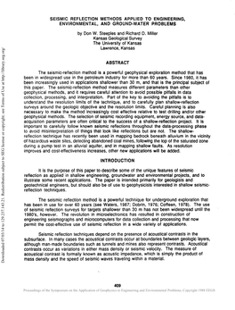 SEISMIC REFLECTION METHODS APPLIED to ENGINEERING, ENVIRONMENTAL, and GROUND-WATER PROBLEMS by Don W