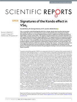 Signatures of the Kondo Effect in Vse2