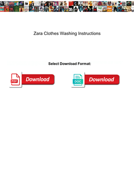 Zara Clothes Washing Instructions