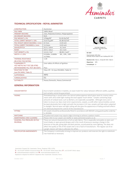 Technical Specification – Royal Axminster