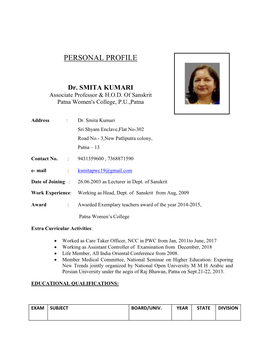 Personal Profile