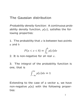 The Gaussian Distribution