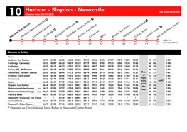 Hexham - Blaydon - Newcastle Go North East 10 Effective From: 05/09/2021