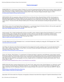 Child Sexual Molestation by Protestant Clergy of Every Denomination 8/23/11 9:56 PM