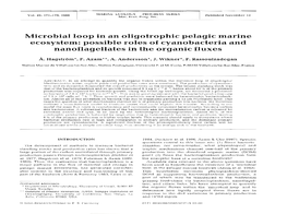 Microbial Loop in an Oligotrophic Pelagic Marine Ecosystem: Possible Roles of Cyanobacteria and Nanoflagellates in the Organic Fluxes